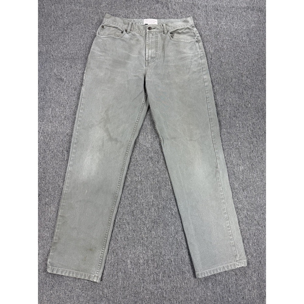 Filson Pants Mens 33x32 Gray Straight Canvas Chino Distressed Chore Farm Work